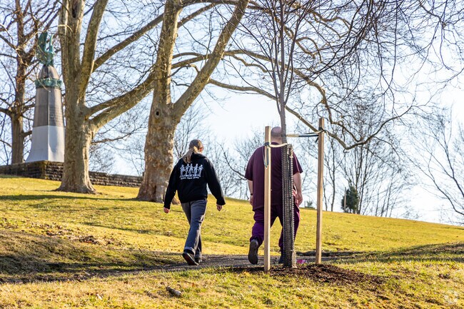 Enjoy the walking path at West End Park.