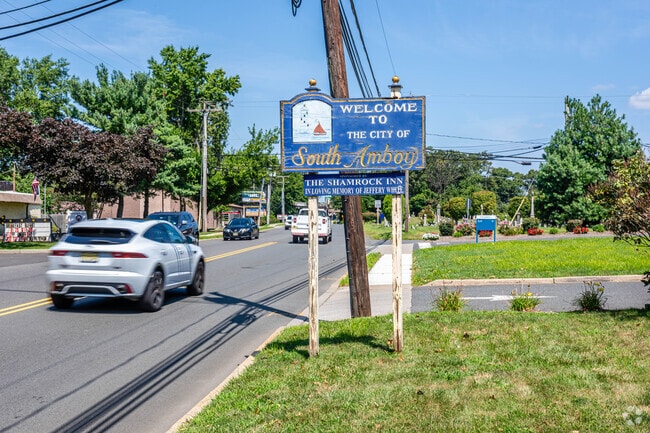 The Welcome sign is proudly displayed as one drives into South Amboy, NJ.