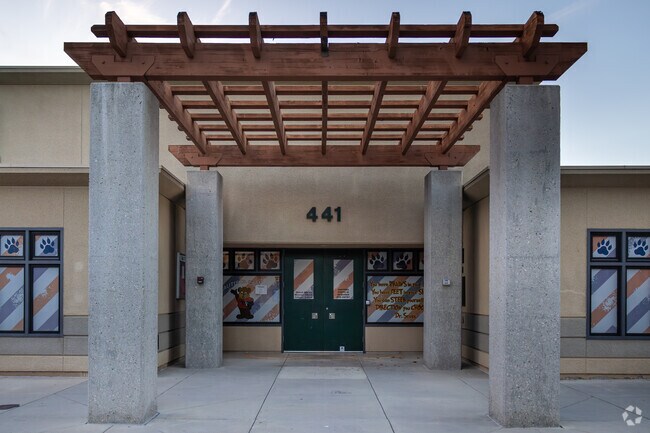 A welcoming entrance is seen at Bautista Creek Elementary School in Hemet.