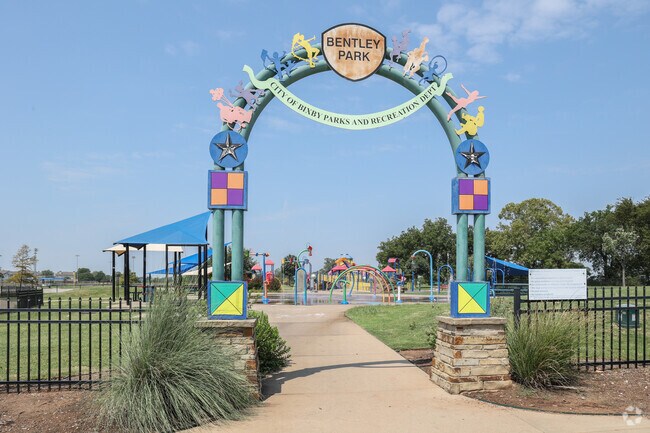 Bentley Park Sports Complex splash pad and playground are the largest in the area.