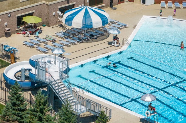 The private pool at the South Barrington Club offers a cool place to splash in summer.
