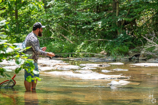 Clay residents enjoy fly fishing at Turkey Creek Nature Preserve.