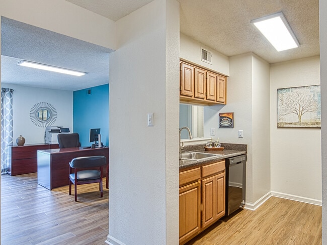 kitchen and living areas