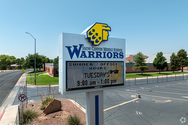 Snow Canyon Middle School is directly accessible via Lava Flow Drive.
