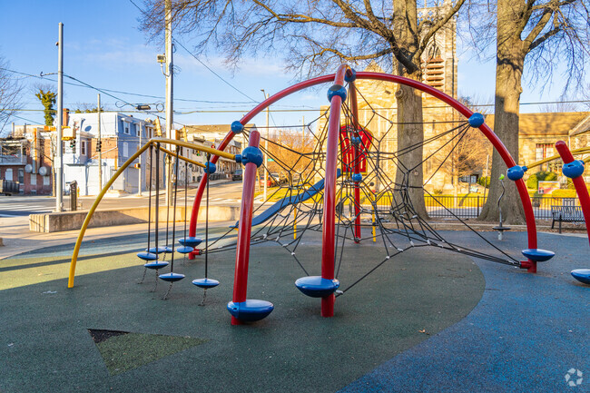 The 4th & Rodney St Tot Lot has a soft surface which ensures your child's safety if they fall.