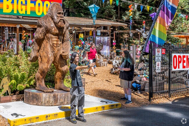 Just south of Alderpoint, you can experience the Legend of Big Foot tourist area.