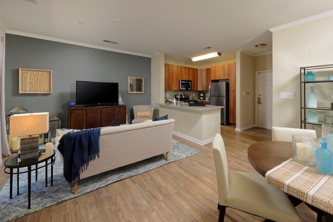 Hazelnut Finish Package kitchen, living and dining areas