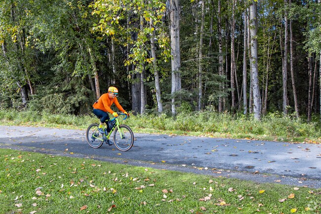 Cycling is common on trails near Huffman-O'Malley.