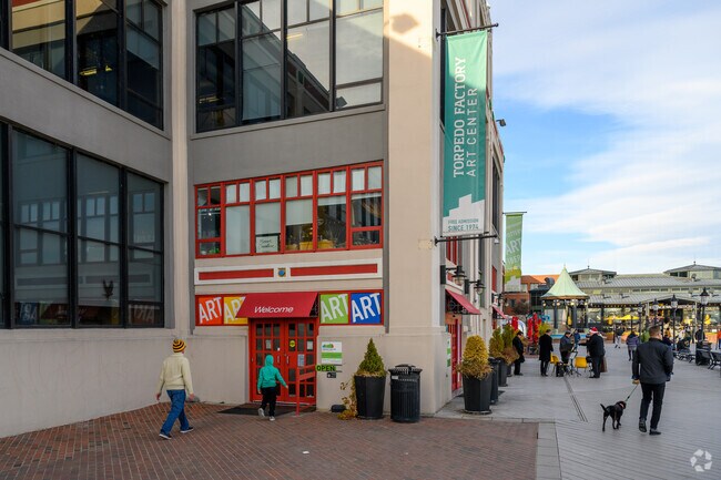 The Torpedo Factory is located along the waterfront in Old Town Alexandria.