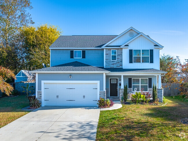 New construction modern two story homes can be found in Bow Creek.