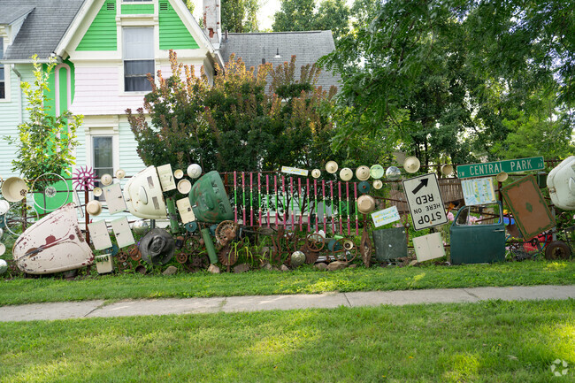 Wellington Heights has it's own neighborhood flare, with resident made art through out the area.