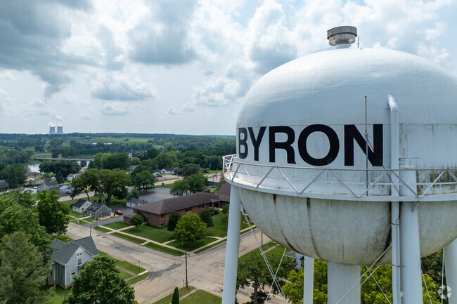 The water tower overlooks Byron neighborhoods.