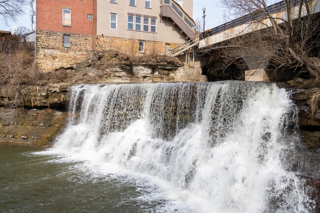 A view of the waterfall in Chagrin Falls.