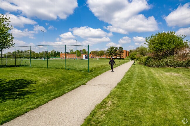 Wilson Park has a paved walking path.