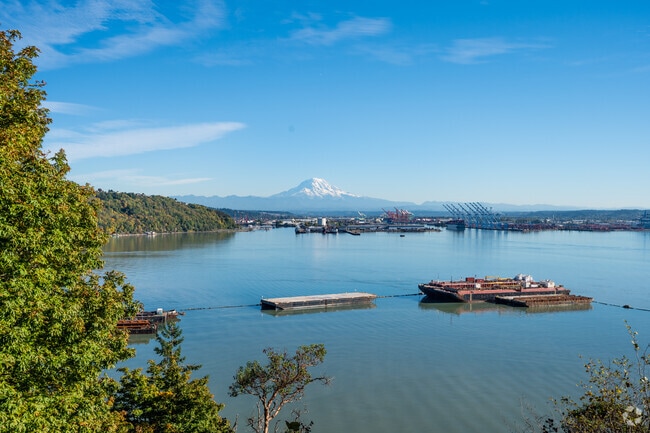 The Browns Point neighborhood features amazing views of Commencement Bay and downtown Tacoma.