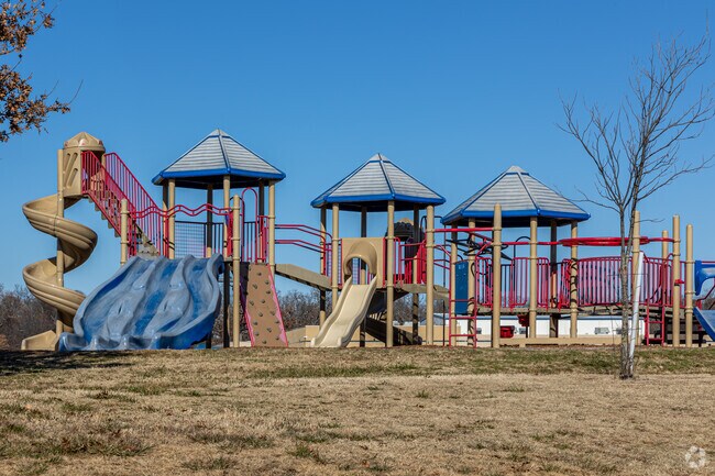 Jones Elementary School has a large outdoor playground.