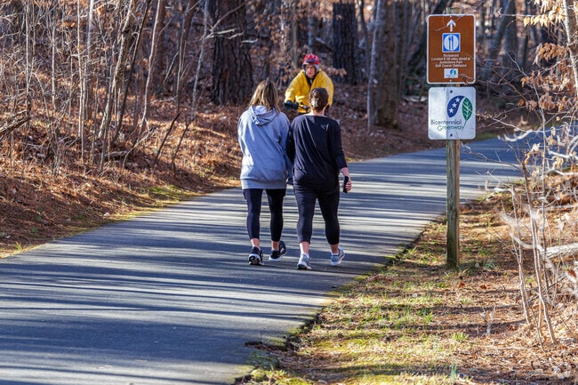 The Bicentennial Greenway runs behind the Nottingham neighborhood.