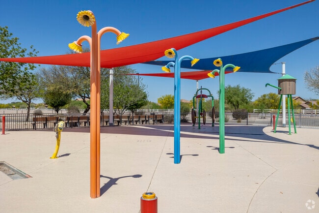 Marana’s Gladden Farms Community Park features a splashpad to cool off during the summer months.