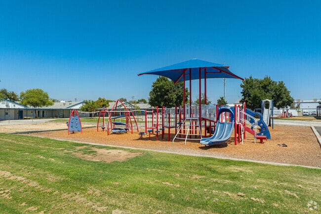 Lee Richmond Elementary School provides shaded play equipment for students.