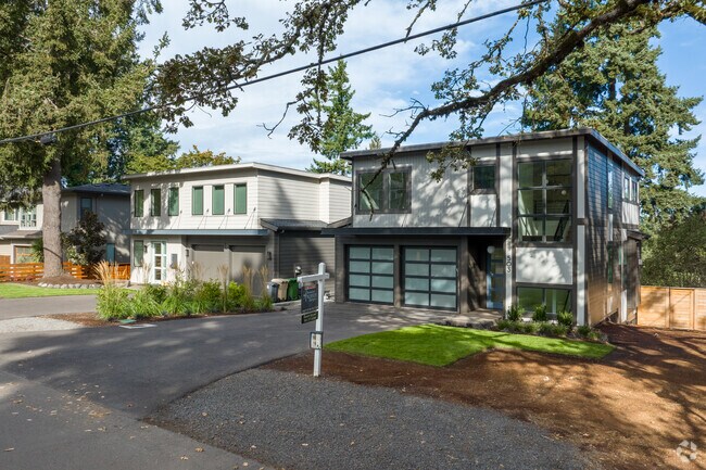Newly built contemporary homes offer modern aesthetics along Laurel St in Hallinan.