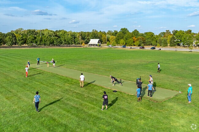 Emerald Fields Park across the road from Sawmill Forest features a cricket field.