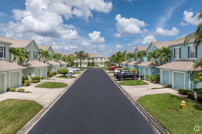 Rows of colorful townhomes are common in this Metro Park community.