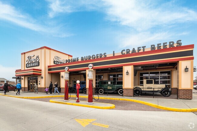 Visit Ford's Garage in Dearborn Hills for a meal and to see iconic vehicles and memorabilia.