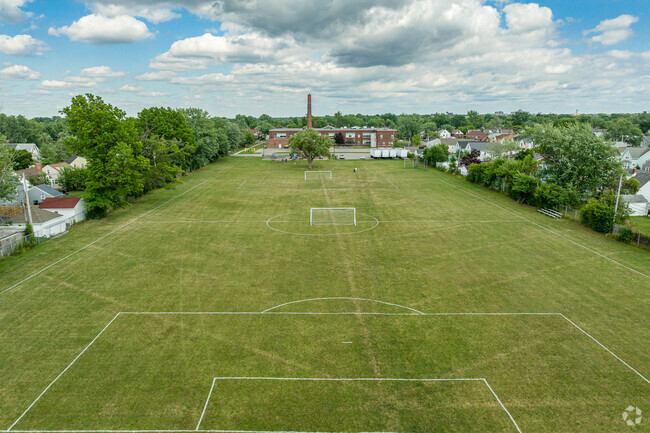 Charles A Lindbergh Elementary School features a soccer field.