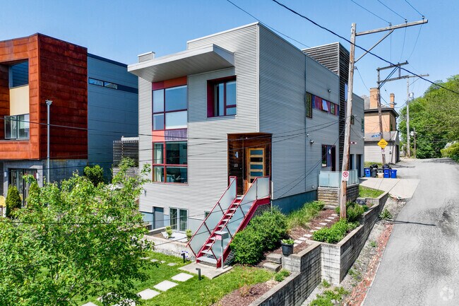 Modern townhouses in Lower Lawrenceville.