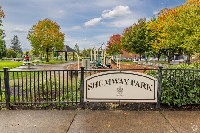 Shumway Park in the Shumway neighborhood features a playground and gazebo.