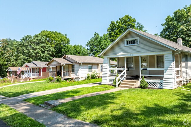 Bungalow style homes line the streets of the Fairland Heights neighborhood.