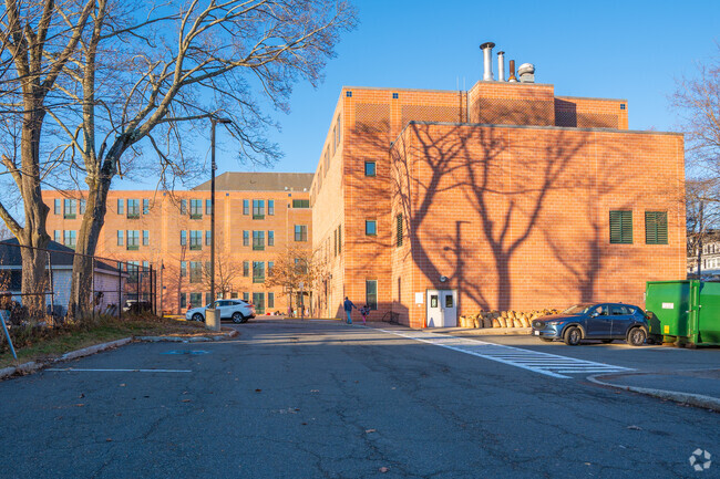 You can pick up or drop off your kids at the back entrance of Brooks School in Medford.