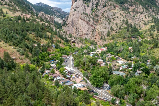 From above, where the Eldorado Springs heartbeats blend into a mosaic of everyday life.