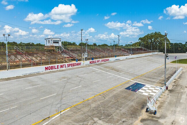 The Mobile International Speedway is a fun stop for high speed action in Cedar Grove.