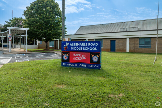 Albemarle Middle School sign in Charlotte, NC.