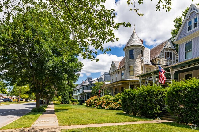 Row of massive Victorian homes located on Clarke Place.