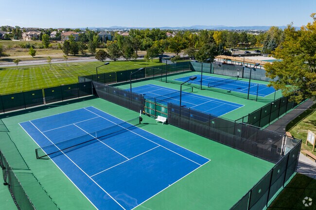 Piney Creek residents have access to the tennis courts at the private Piney Creek Park.