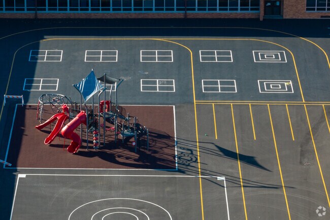 Students can enjoy social time on the playground during recess at Glen Oaks Elementary School.