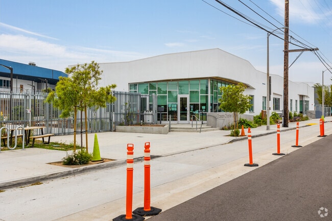 Students can lock their bikes at Ocean Charter School in Los Angeles, CA.