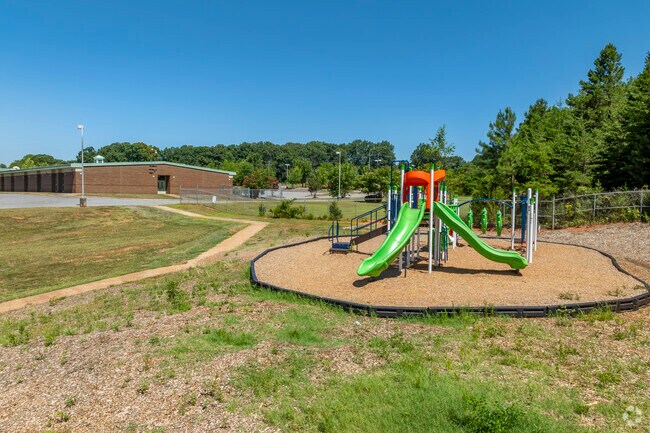 There are multiple outdoor areas and even a second playground at Saint Stephens Elementary.