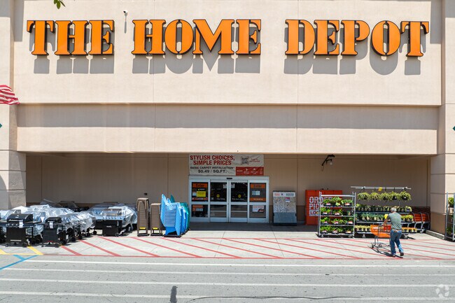 Big box stores like Home Depot and Target are close by.