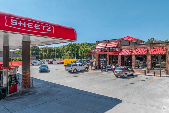 Outside the neighborhood, there’s a cluster of commercial amenities like Sheetz.