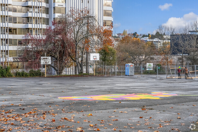 Green Lake Elementary School basketball courts.