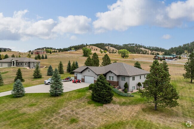 Large two-story homes line the streets of Black Hawk, South Dakota.