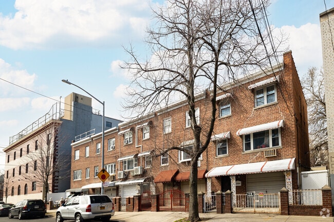 Brick-faced rowhouses are part of the housing story in Westchester Square.
