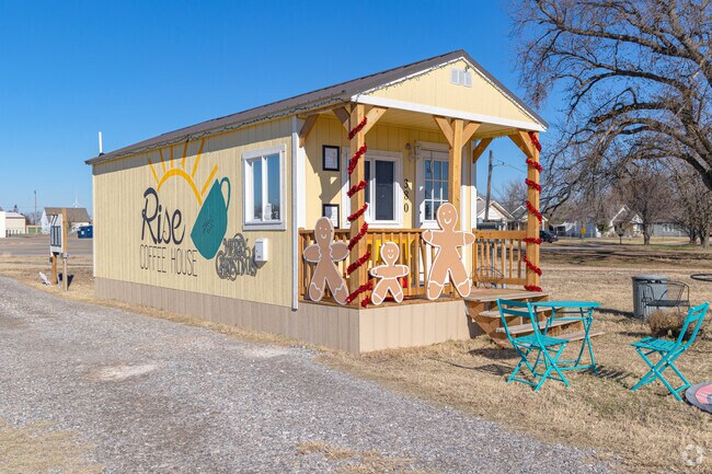 Grab a coffee at Rise Coffee House drive thru.