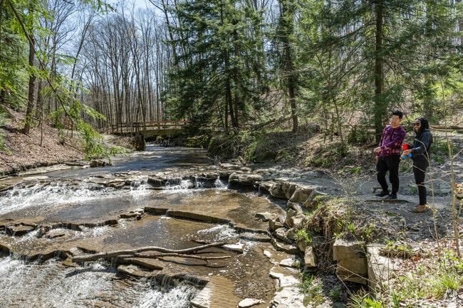 Bridal Veil Falls is a scenic and peaceful water feature at the Bedford Reservation.