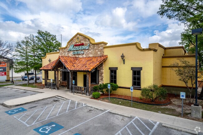 View of the Macaroni Grill at The Forum shopping center in Selma, TX.