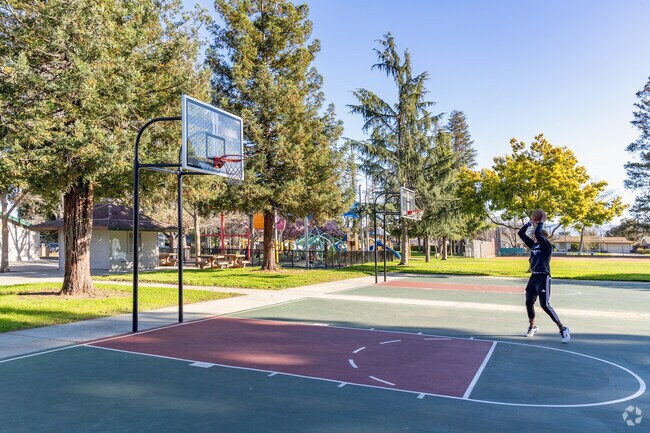 Hathaway residents can enjoy shooting hoops at the basketball court Hathaway Park.