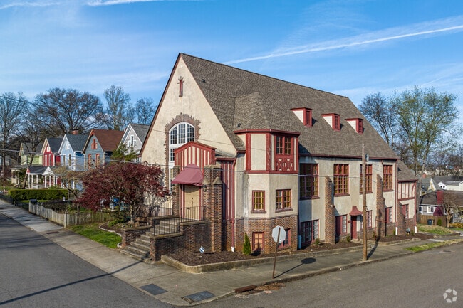 Tudor Revival-style homes are common in the Fourth & Gill neighborhood.